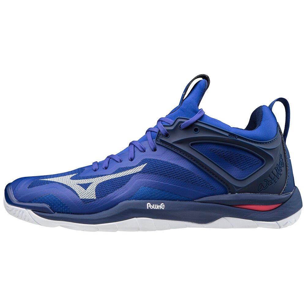 Men's Mizuno Handball Shoes Blue/White/Pink Wave Mirage 3 Shoes - X1GA195020